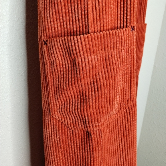 UO Drapey Corduroy Wide Leg Pant Orange Women's Size Small - Picture 3 of 6